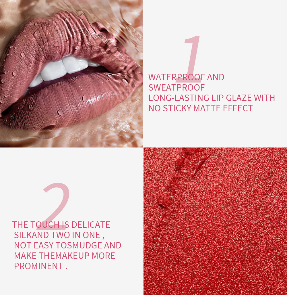 European and American cross-border water mist matte liquid lipstick for women's Christmas makeup, moisturizing and long-lasting, non-stick cup lip gloss and lip gloss wholesale undefined