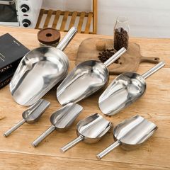 アイススコップのステンレスは一体型の米のシャベルの小麦粉の食品のお茶の丸いシャベルのミルクティーの店の製氷機を厚くして通用します。