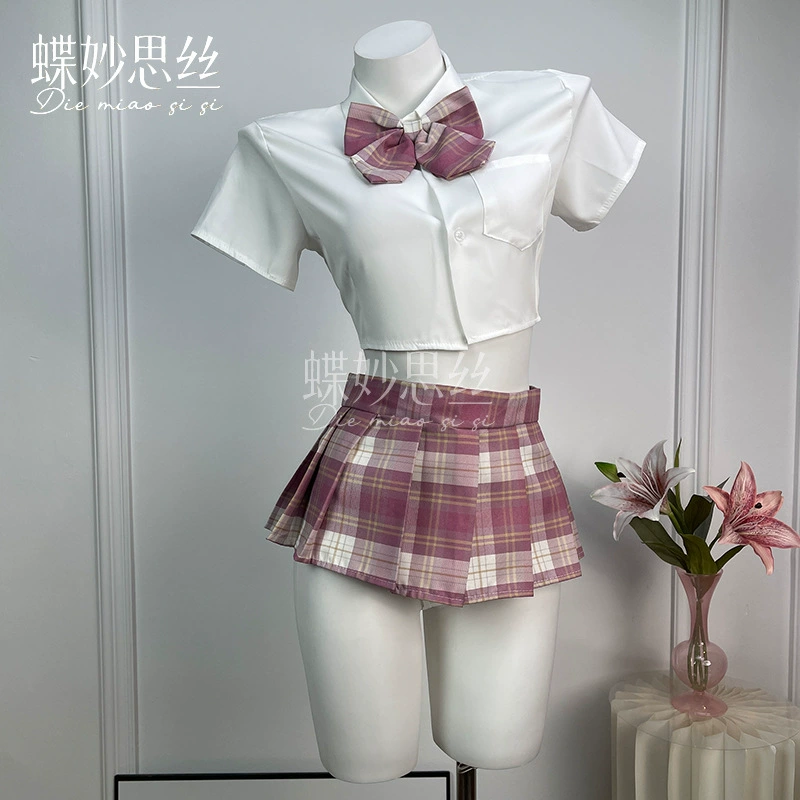 Butterfly-Inspired Sexy Lingerie, Pure Desire Style Jk Pleated Skirt Uniform, Pure and Cute Short Skirt, Home Student Outfit A267
