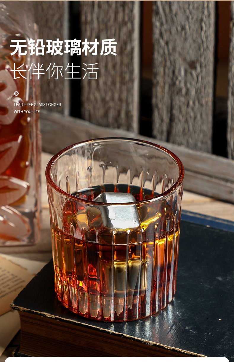 日式条纹威士忌杯酒吧专用古典杯鸡尾酒杯复古烈酒杯玻璃洋酒杯子-阿里巴巴