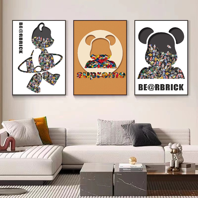 メーカー客間装飾画北欧風ソファー背景壁壁画現代シンプル寝室レストラン壁画掛け画|undefined