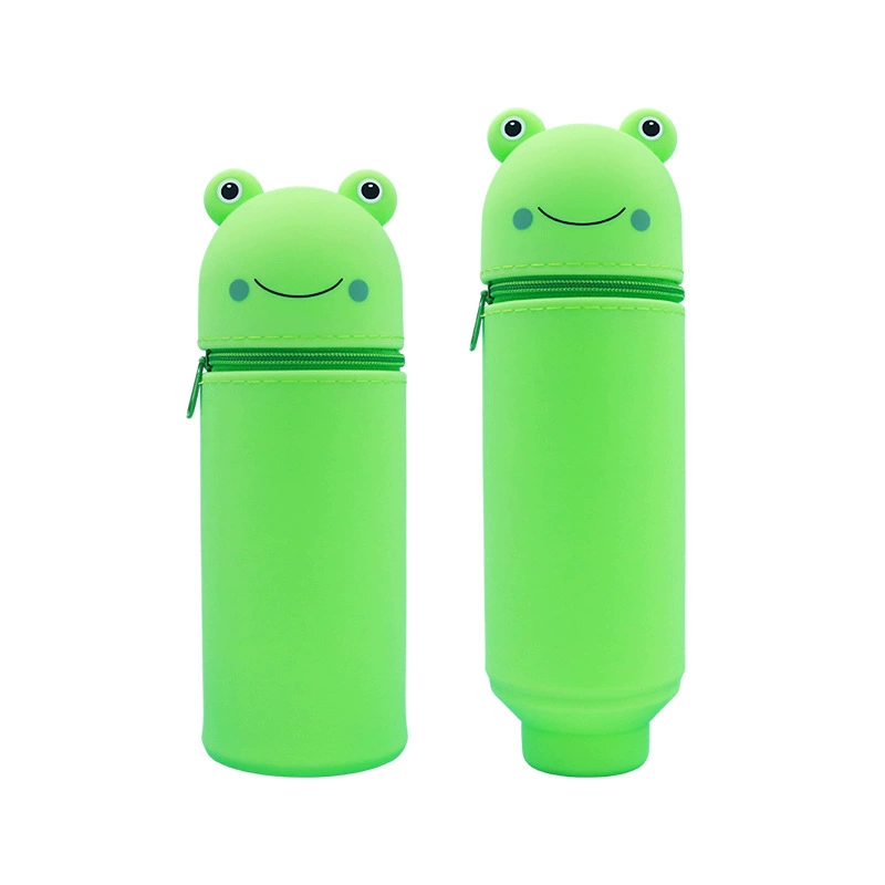 Silicone Cartoon Pencil Case, Large-Capacity Foldable Stationery Pouch, Dinosaur & Animal Designs