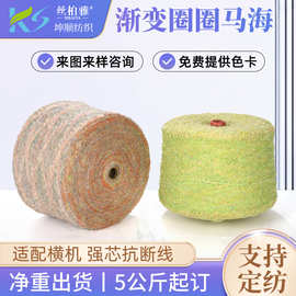 工厂定纺1/4.5NM渐变圈圈马海涤纶腈纶花式纱线机织段染马海毛线