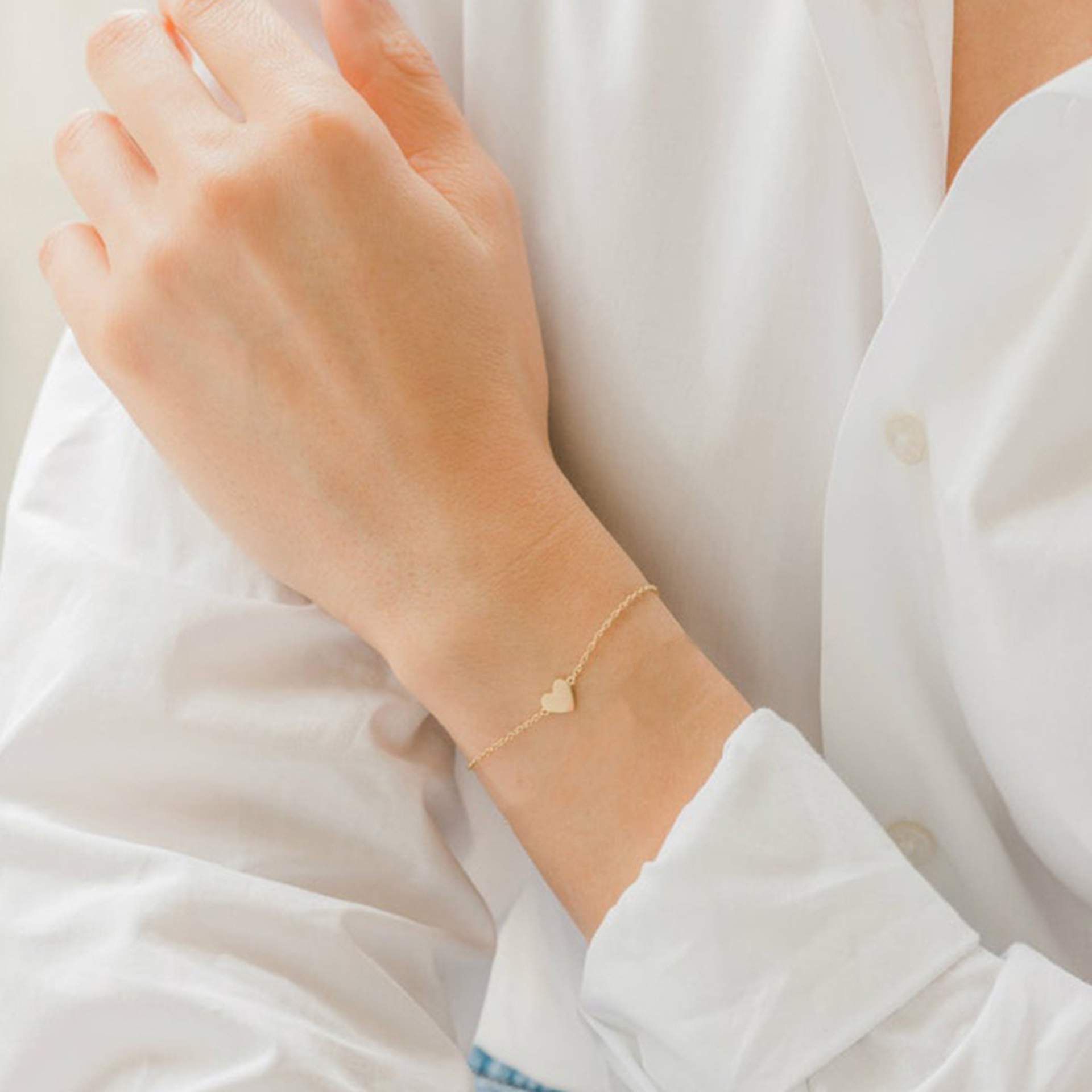 10g Weight Bracelets Classification Simple Style Heart Shape Alloy Women's Bracelets