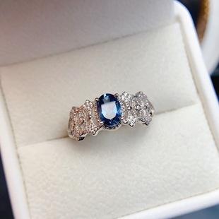 Factory Wholesale Popular Natural Topaz Ring S925 Silver Inlaid Main Stone 5*7 Hot Selling European and American Dropshipping