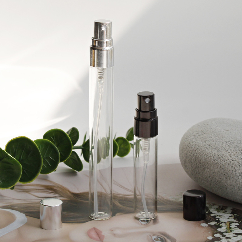 现货批发10ml便携分装瓶透明玻璃香水瓶小样按压细雾5ml旅行装空