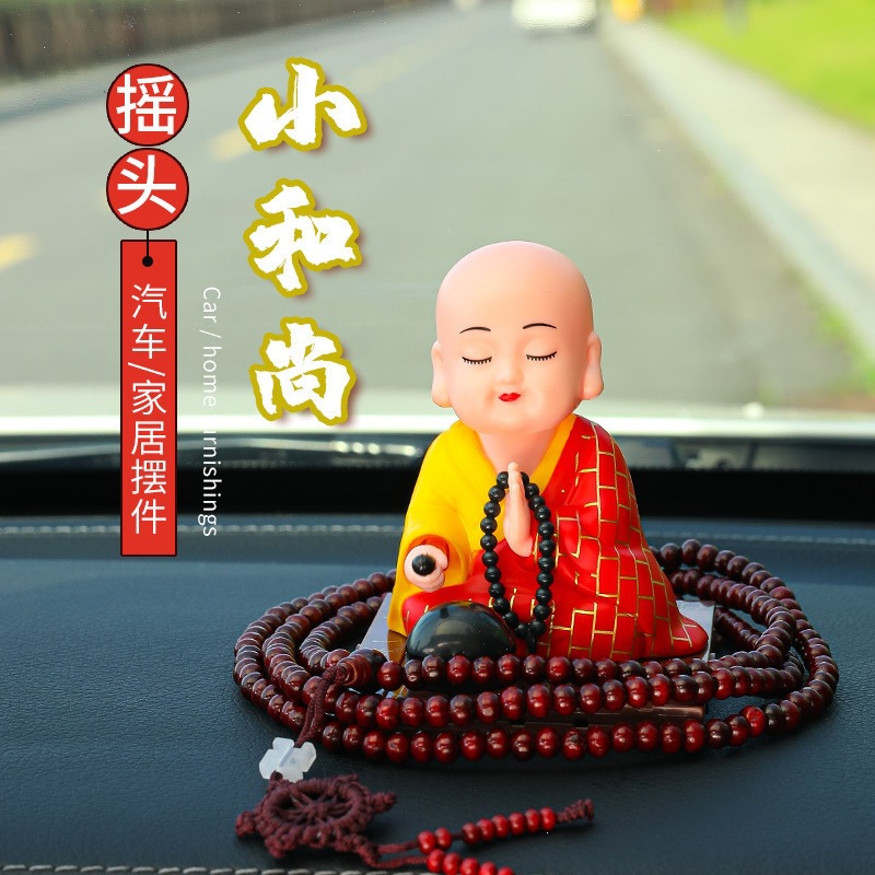Rechargeable Little Monk Automatic Nodding Doll Solar-Powered Car Decoration Gift