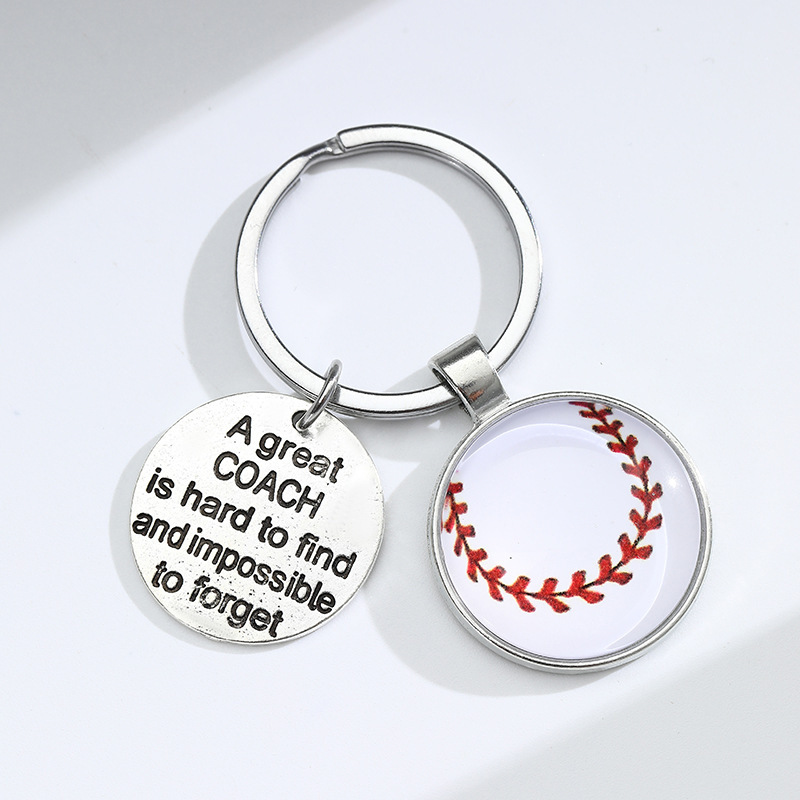 Cross-border European and American baseball team coach thanks inspirational sports keychain commemorative gift baseball team student gift