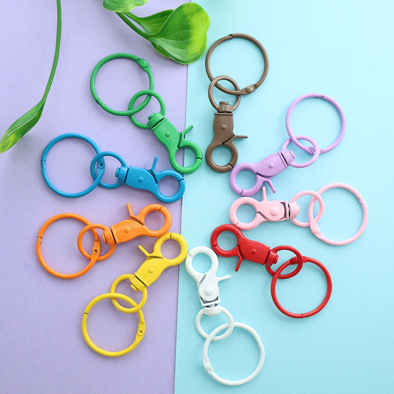 40 color claw key ring set of color dog clasp lobster clasp key chain elastic rotating buckle can be ordered color
