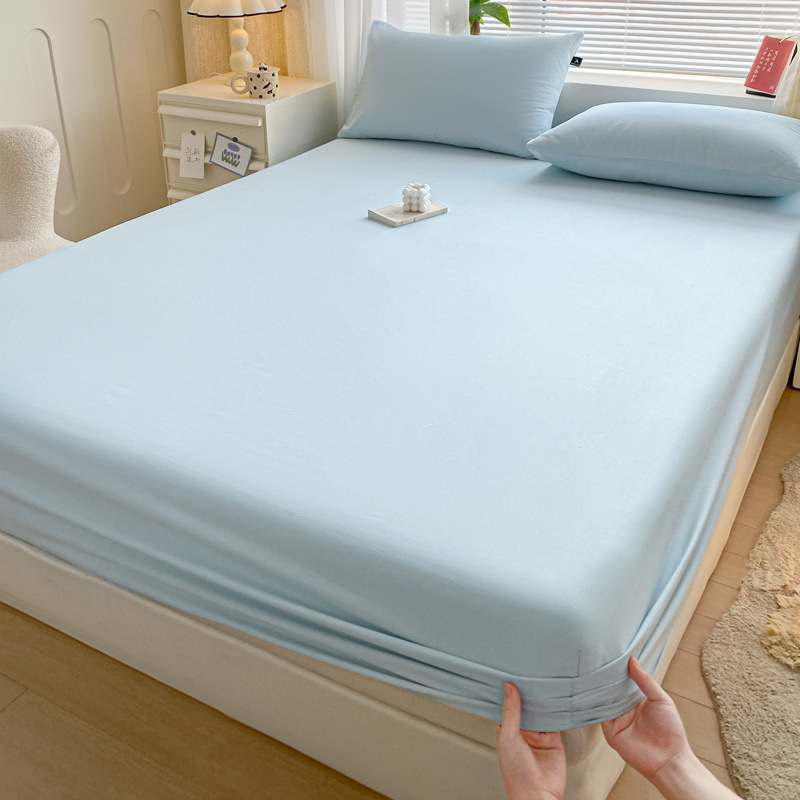 2025 nueva ropa de cama de una sola pieza de algodón 100 funda de cama de algodón con todo incluido cubierta protectora de colchón pieza individual de tres piezas 2