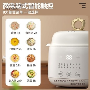 Electric Stew Pot for Baby Bird's Nest Porridge, Suitable for Home Use, 1-Person Soup Pot, Water-Separating Ceramic Electric Stew Pot with Free Shipping