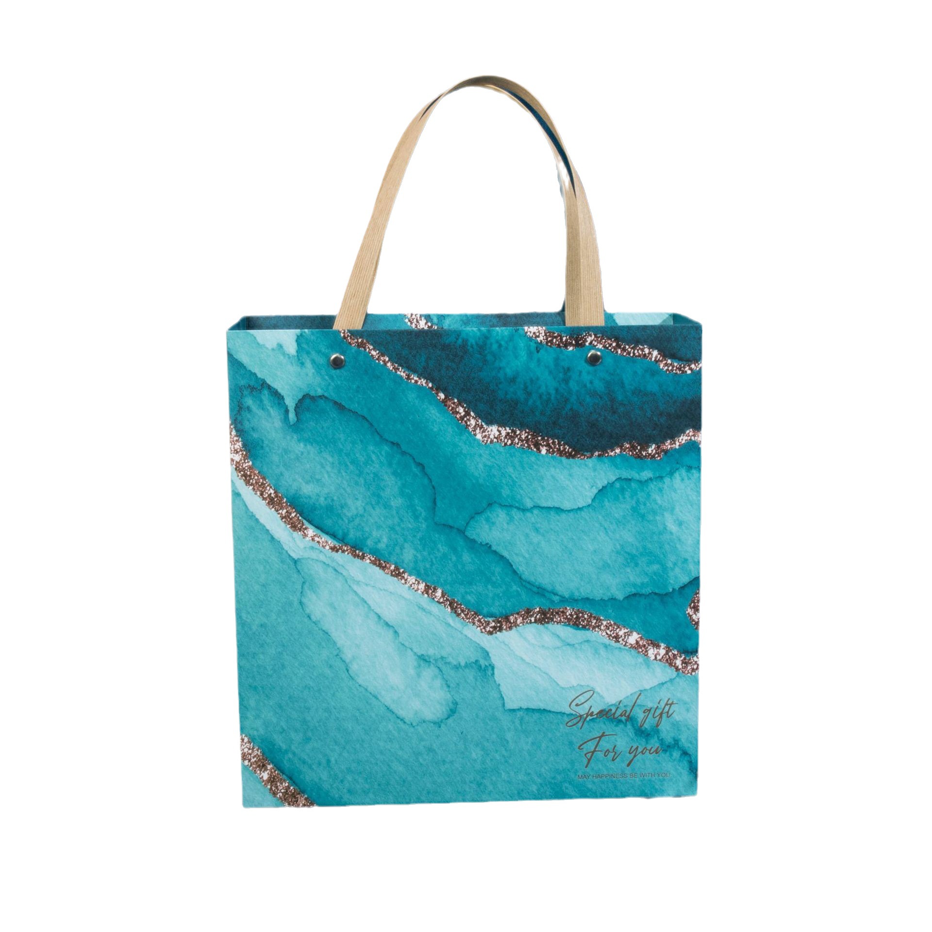 Remache bolsa de regalo bolsa de papel bolsa de compras de ropa bolsa de regalo de cumpleaños en stock bolsa de regalo de mármol rosa