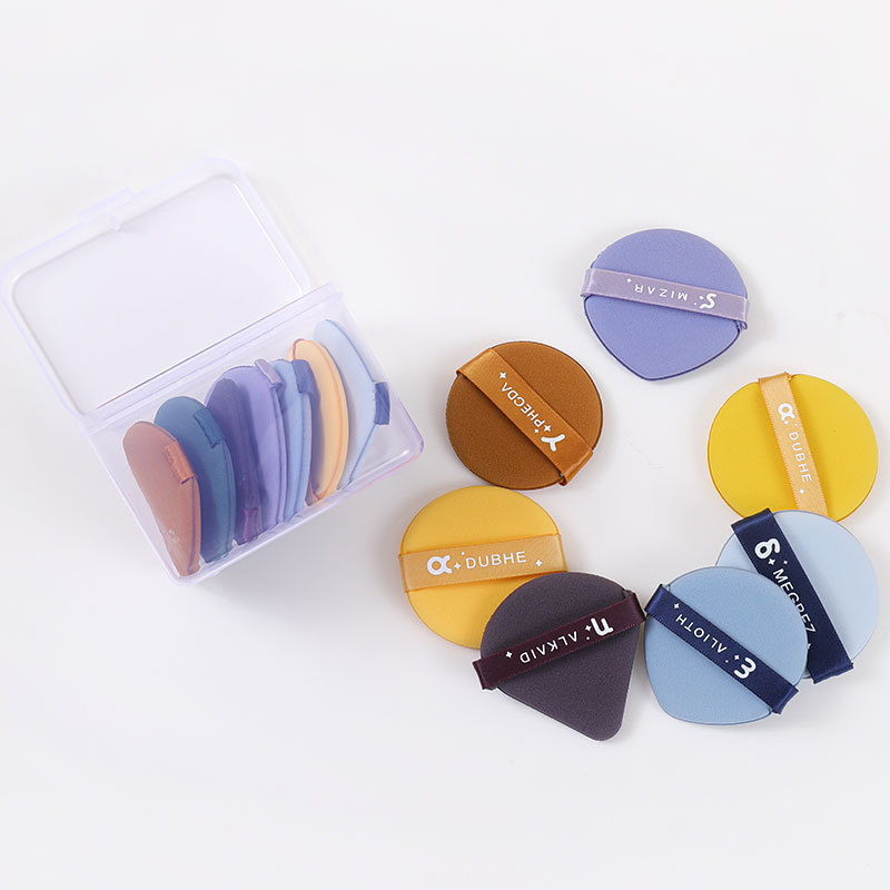 Beidou siete estrellas polvo cojín de aire no se pega polvo no come polvo gota de agua triángulo redondo polvo herramientas de maquillaje al por mayor