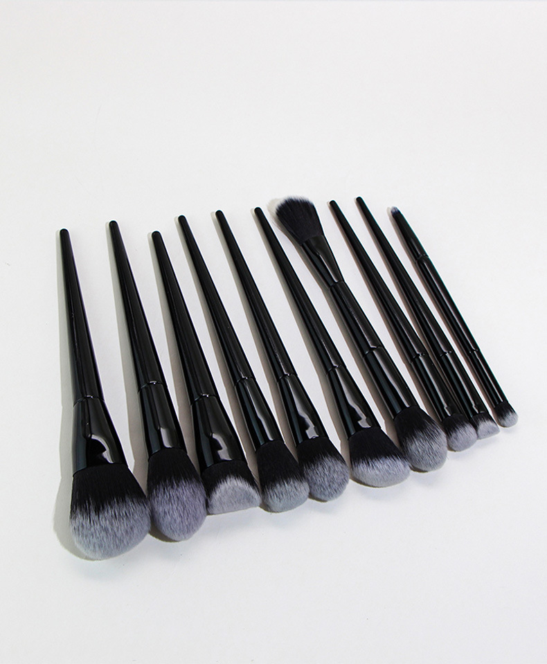 Farbverlaufsbürsten Mit Einfarbigem Griff 10-teiliges Make-up-pinsel-set display picture 2