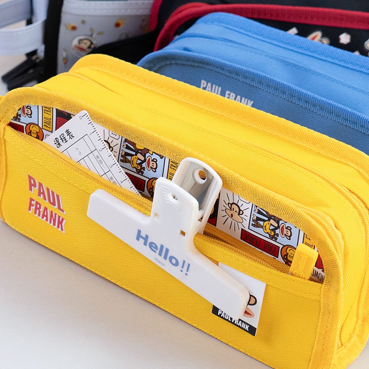 Bigmouth Monkey PC004 gran capacidad multicapa multifuncional bolsas de bolígrafo para estudiantes de primaria bolsas de papel