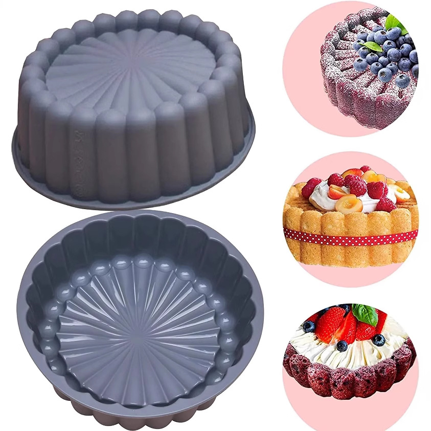 Transfronterizo nuevo molde de pastel redondo molde de silicona molde para hornear molde DIY para hornear pastel mousse fondant molde