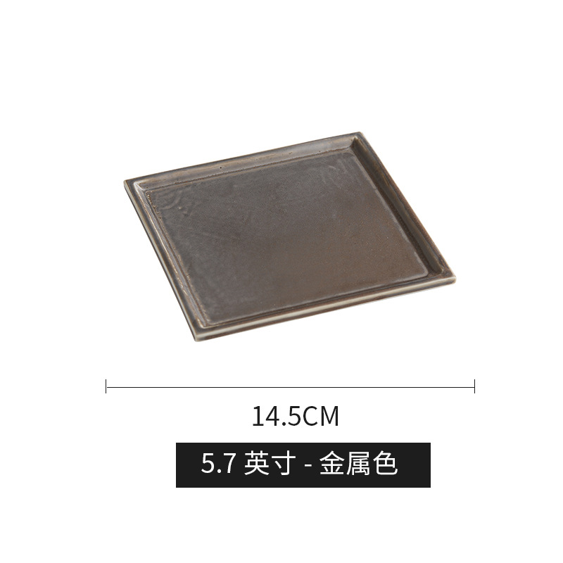 Postres de cerámica japonesa cuadrada hecha a mano, bocadillos de comida occidental, platos de sushi, platos de sashimi, platos de decoración, cubiertos de hotel