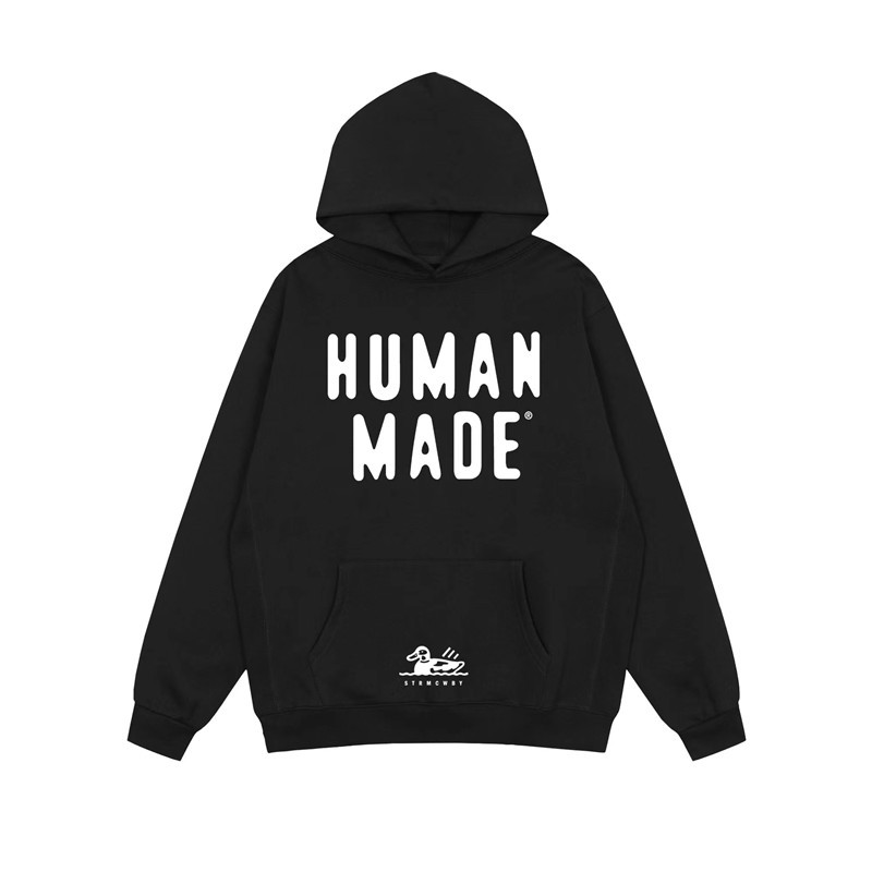 Felpa con cappuccio uomo stampa anatra human made unisex_voghion.com