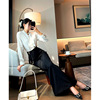 black commute leisure time suit trousers summer 2022 new pattern Paige Easy Show thin Drape Straight Wide leg pants