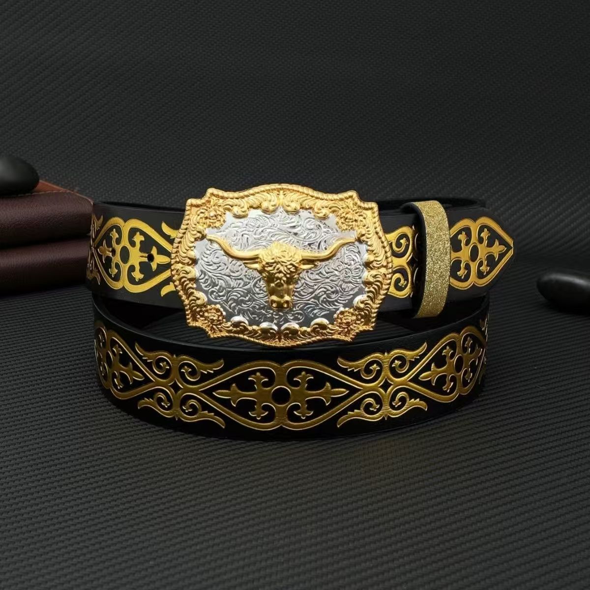 Durable denim retro trend belt hip-hop style for clubs and parties