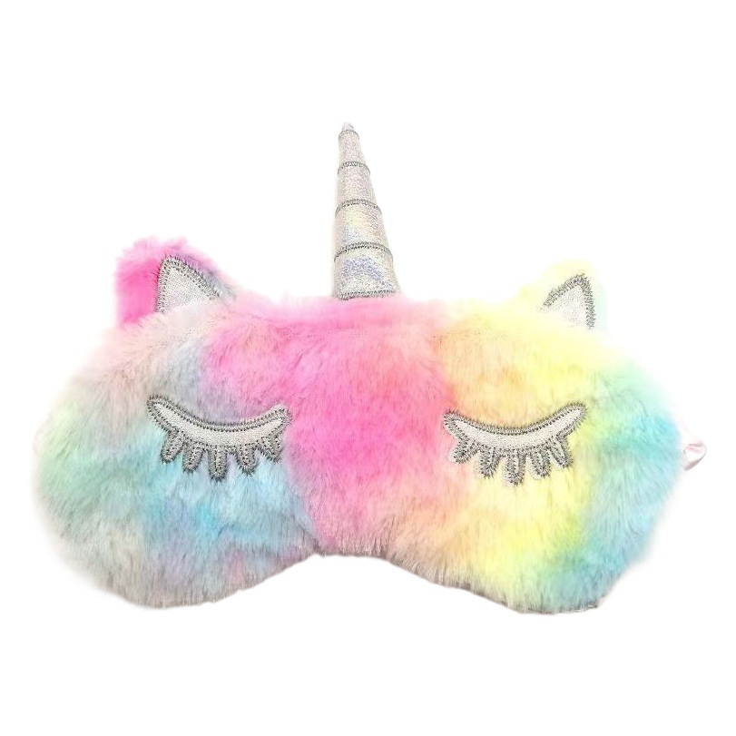 2023 nuevo unicornio lindo chica felpa sombreado máscara de ojos invierno dibujos animados niños estudiante sueño chica especial