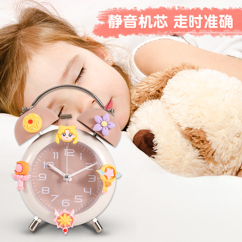 알람 시계 웨이크 업 창조적 인 학생 어린이 기계 강한 웨이크 업 귀여운 높은 가치의 발광 시계 침실 바탕 화면