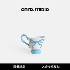 蝶結びハイマグ 1 個セラミックウォーターカップコーヒーミルクカップカップルペアカップクリスマスギフト