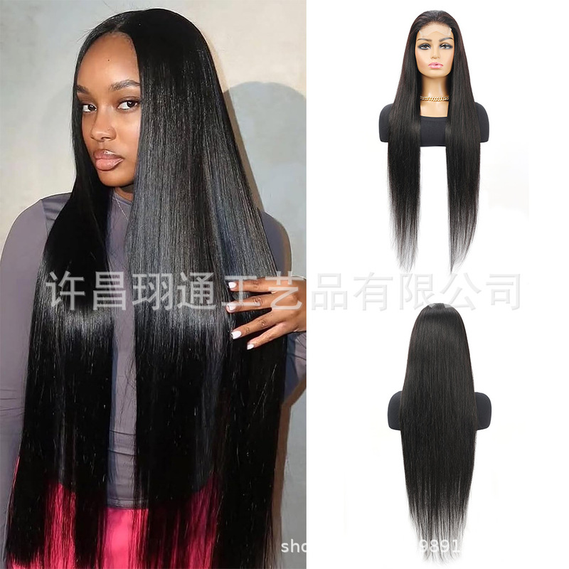 4X4 Front Lace 100% Human Hair Wig Headgear Lace Human Hair Straight Wigs