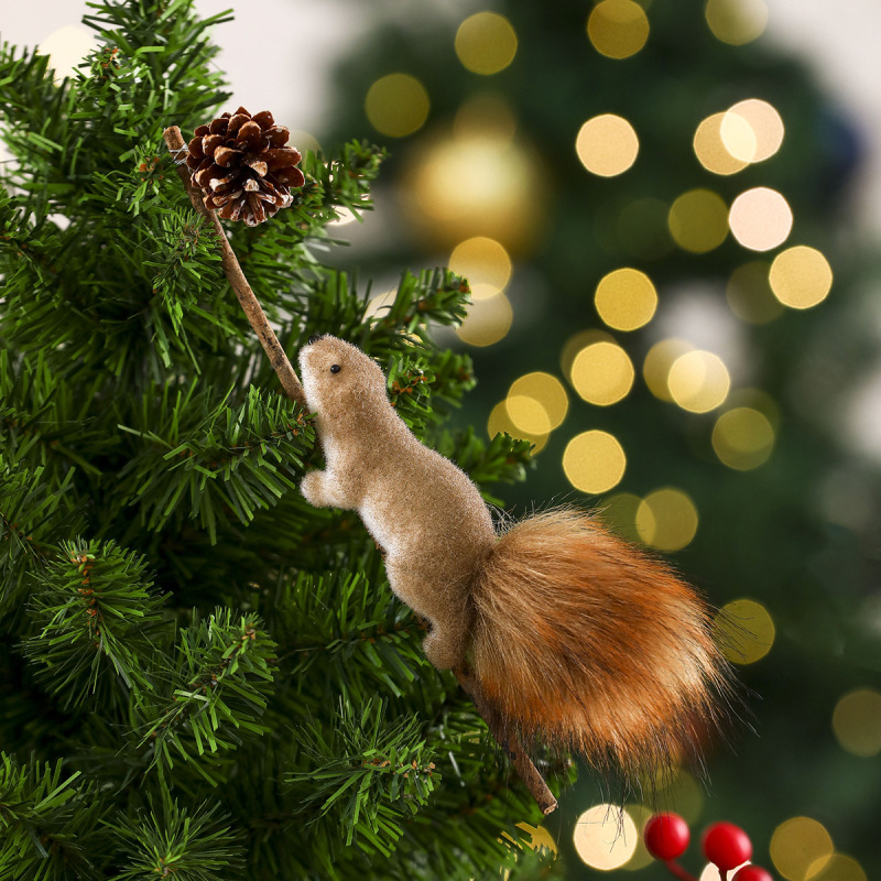 クロスボーダー新製品クリスマスリス装飾クリスマス装飾模擬リスペンダントクリスマスツリークリエイティブ装飾|undefined