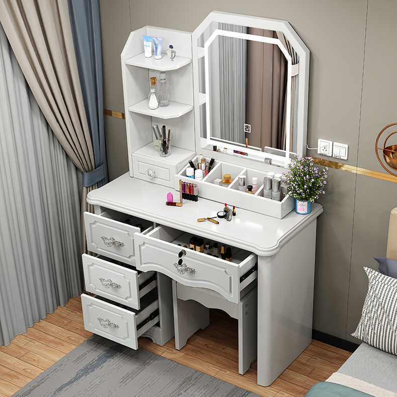 European style dressing table bedroom modern simple storage cabinet integrated advanced Internet celebrity ins style new small makeup table