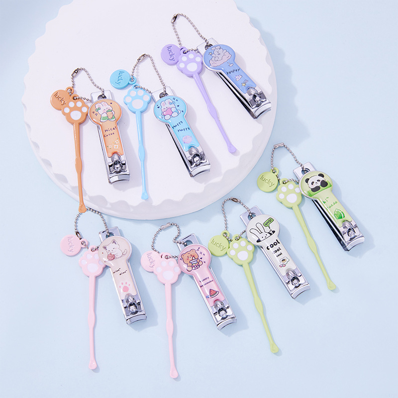 Cute cat claw ear scoop cartoon nail cutter chain design suit ear canal cleaning does not hurt the ear manicure neat