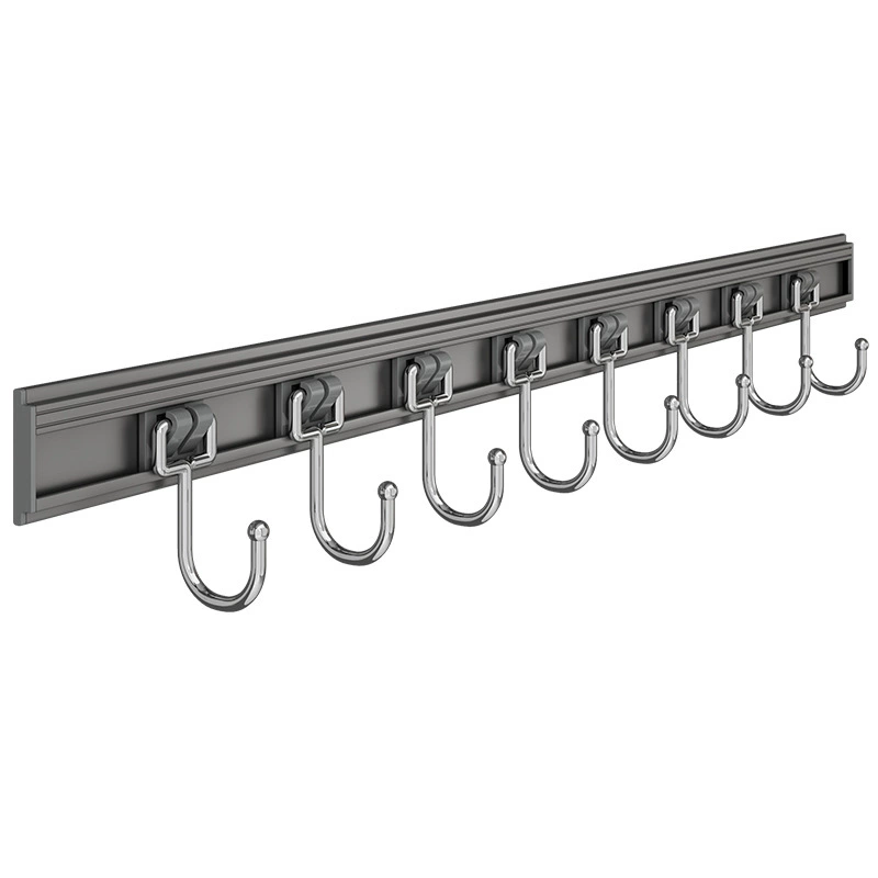Space aluminum hook solid hook toilet hanging coat aluminum alloy gauge door back wall kitchen free punching