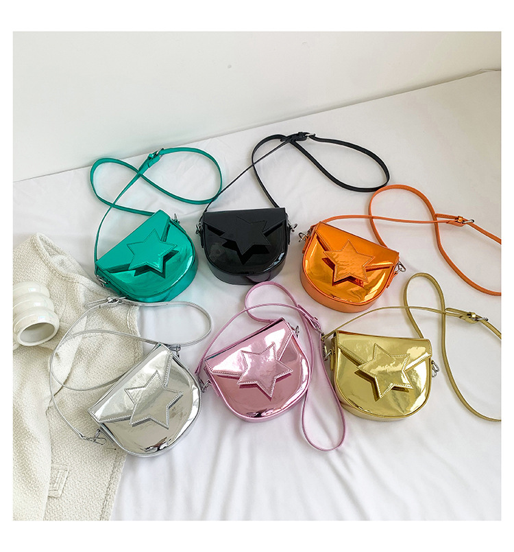 Shoulder Bag Bags Type Daily Occasion Pu Leather Material Star Pattern Women's Small Pu Leather Star Basic Semicircle Magnetic Buckle Shoulder Bag