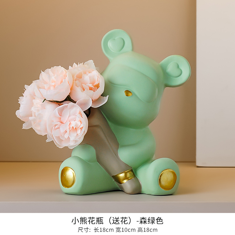 クリエイティブブーケ暴力的なクマ癒し感情的な装飾品リビングルーム玄関ホールワインキャビネットテレビキャビネットデスクトップ家の装飾|undefined