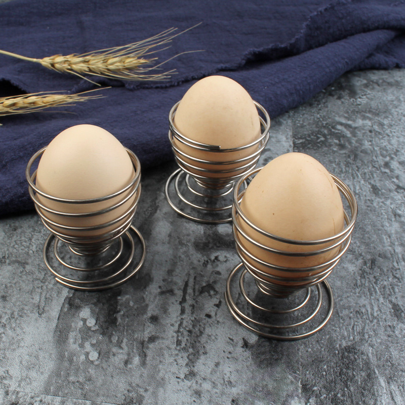Stainless Steel Spring Egg Holder Thickeneded Steamed Egg Rack Makeup Egg Makeup Egg Cup Thickeneded Steel Wire Duck Egg Holder
