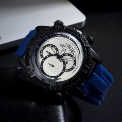 跨境熱銷個性潮流氣質男士手錶男休閒商務硅膠帶石英手錶廠家批發