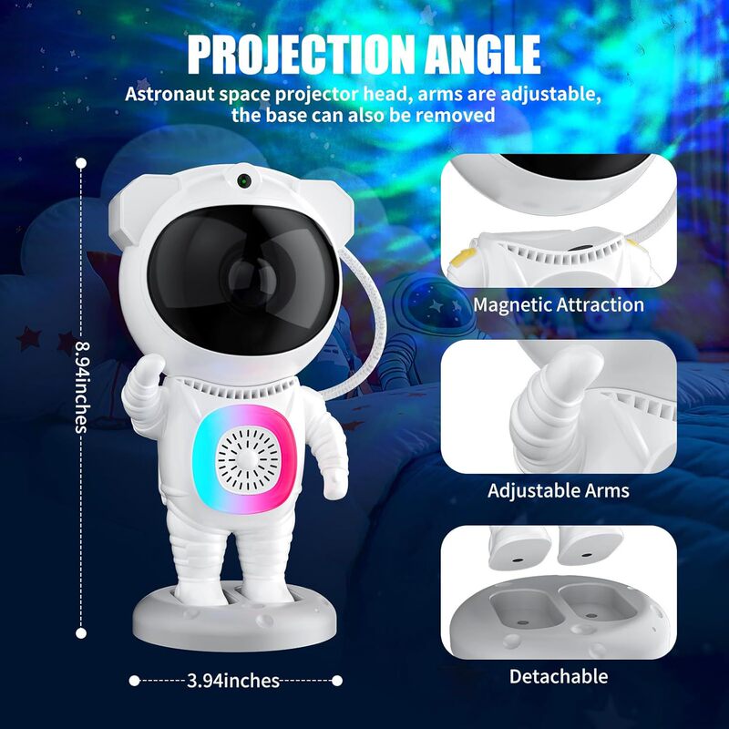 2025 国境を越えた新しい Bluetooth 星空カラフルな宇宙飛行士の装飾品投影ランプホーム星空雰囲気夜の光|undefined