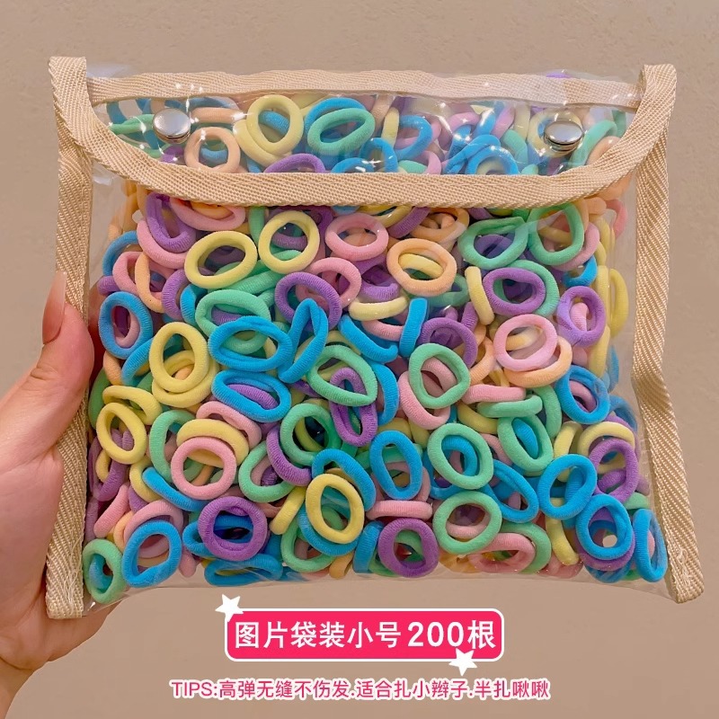 Anillo de cabello de color para niños banda de goma de alta elasticidad cuerda de cabeza niñas no lastimas toalla de cabello anillo de cabello cuerda de goma adornamiento para el cabello