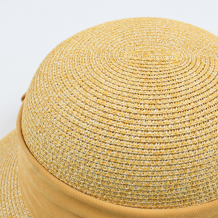 Sombrero De Paja Protector Solar De Aleros Grandes Con Lazo Coreano display picture 4