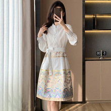 新中式轻国风连衣裙2024年春季新款女装感气质别致马面裙