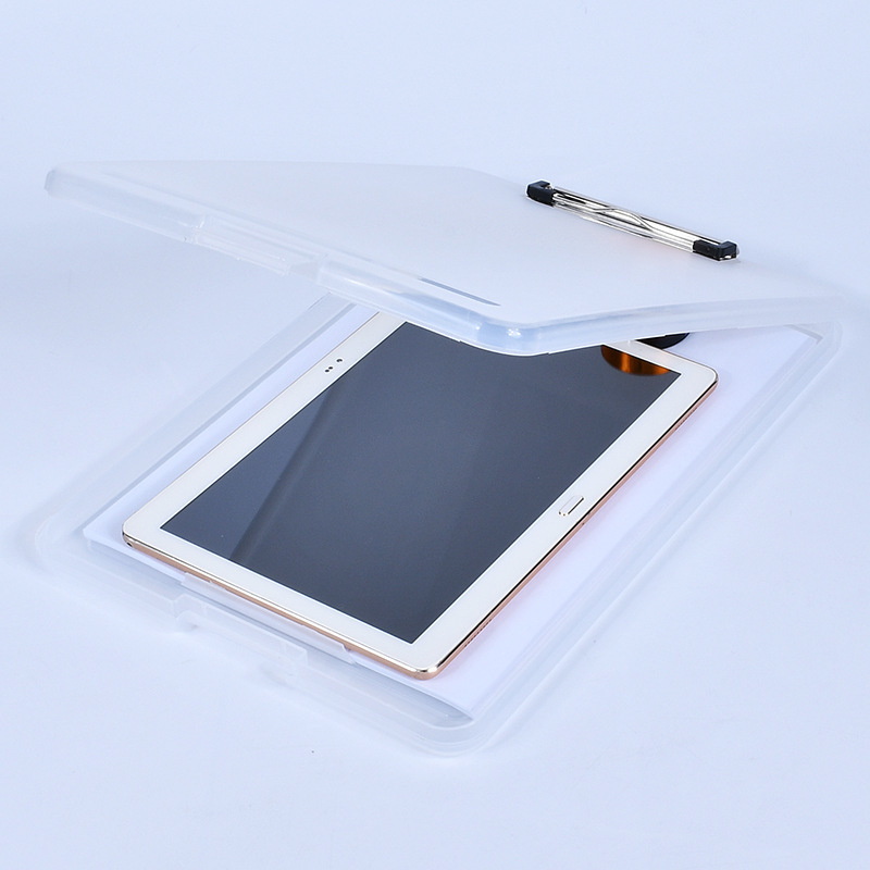 Plástico grueso A4 color sólido con gancho Clip de una sola fuerza Escritura Clip plano Caja de archivos de oficina Clip Caja de almacenamiento