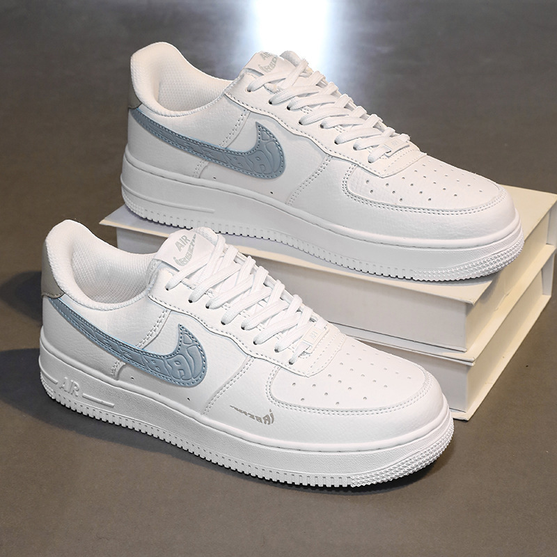 Naike Guan Putian Factory AJ men's shoes low-top lake blue Air Force One sports sneakers AF1 white shoes for women