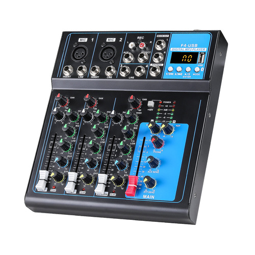 Mixer Bluetooth USB home reverb performance conference stage dj mixer small 4-way mixer wholesale