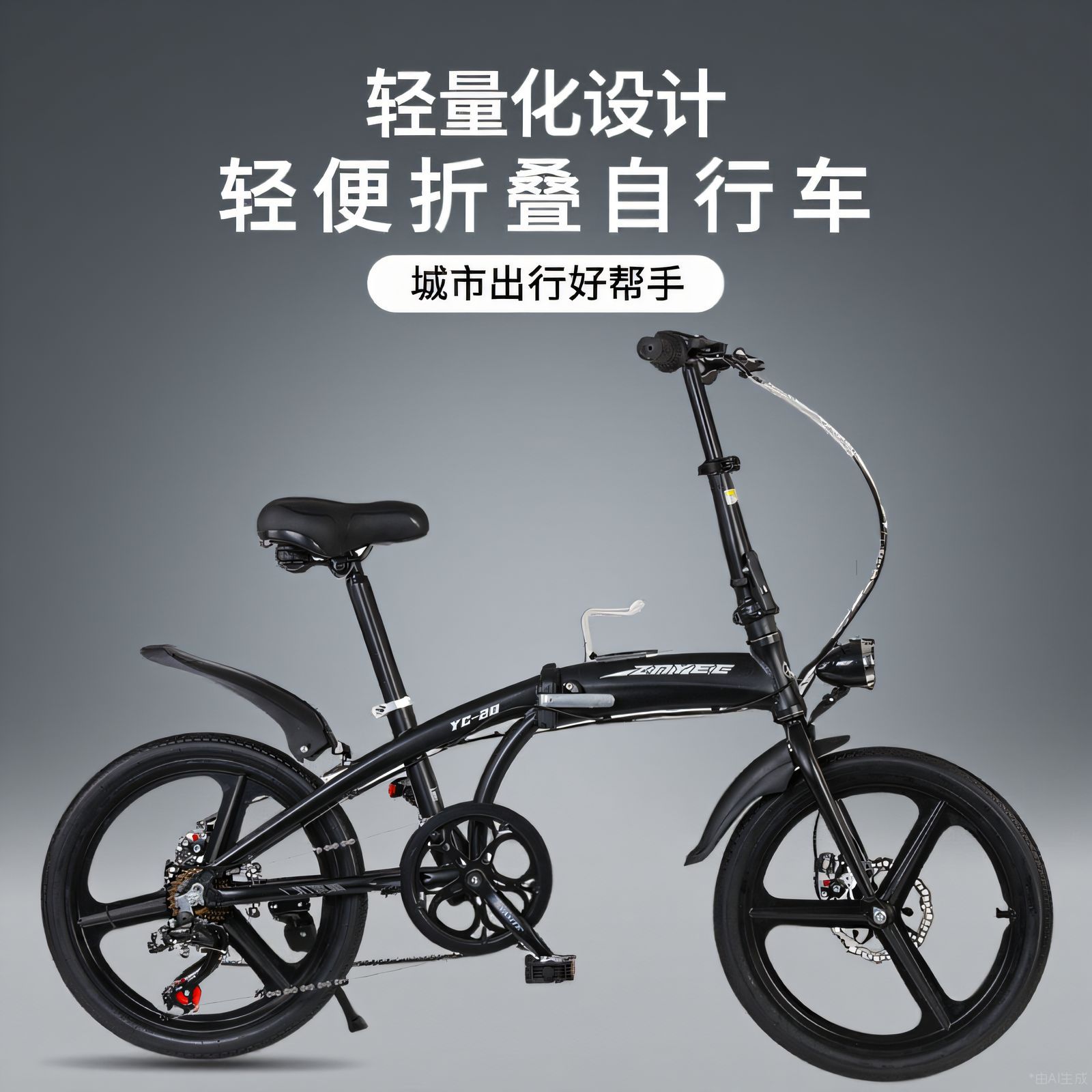Aluminum Alloy Folding Variable-Speed Bicycle with Disc Brakes for Adults, Teenagers, Students, Men and Women, Pedal Bicycle 20inch