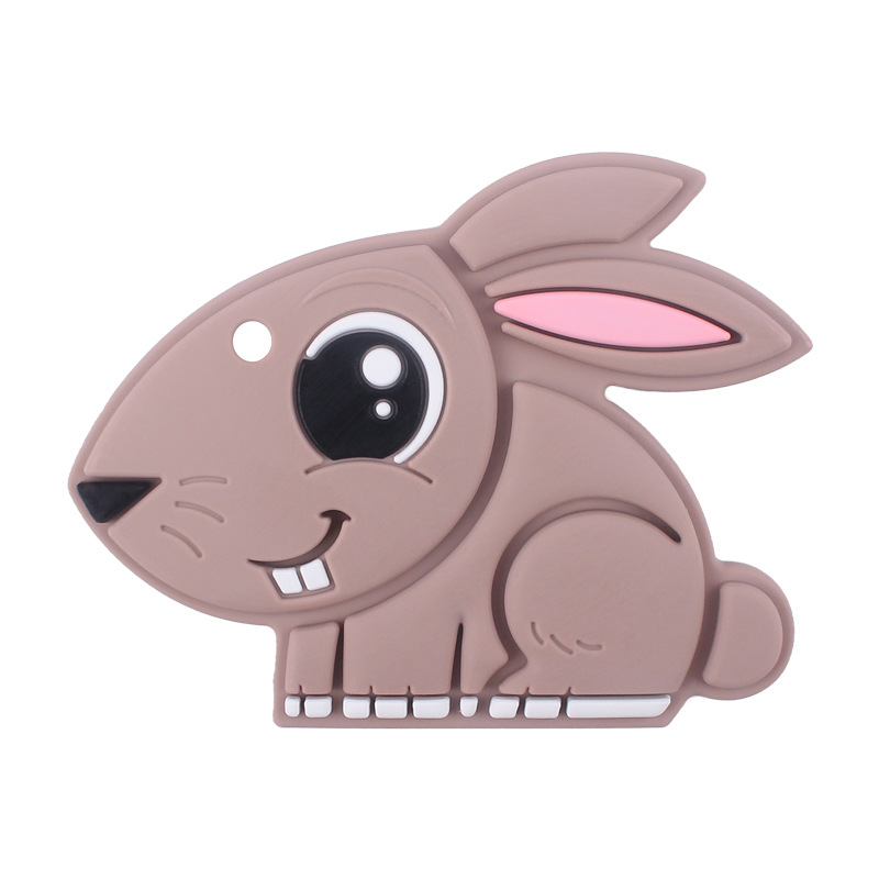 Creativo DIY bebé suministros nueva dibujos animados de silicona ojo grande conejo teether dientes del bebé moler dientes Shaper