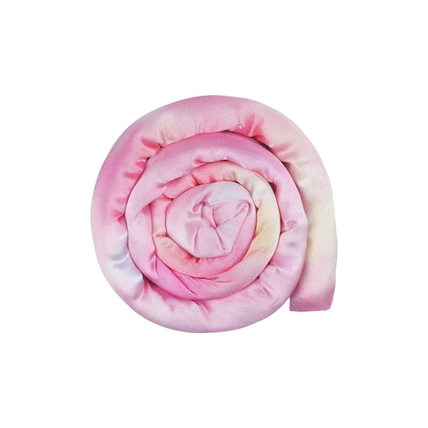 Simulated silk tie-dye pink orange yellow
