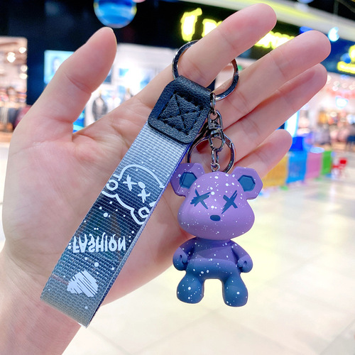 Cartoon Resin Chameleon Bear Keychain Cute Trendy Fashion Car Keychain Couple Bag Pendant Wholesale