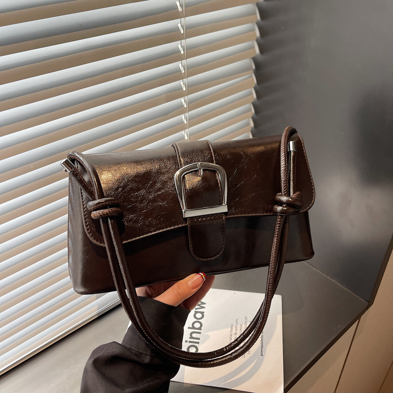 Commuting Retro Maillard Brown Small Bag Women's 2025 New Autumn and Winter Shoulder Crossbody Underarm Bag Baguette Bag Commuting Retro Maillard Brown Small Bag Women's 2025 New Autumn and Winter Shoulder Crossbody Underarm Bag Baguette Bag