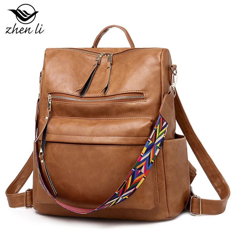 zhenli retro bag women's large capacity backpack niche design women's backpack bags bag wholesale zhenli retro bag women's large capacity backpack niche design women's backpack bags bag wholesale