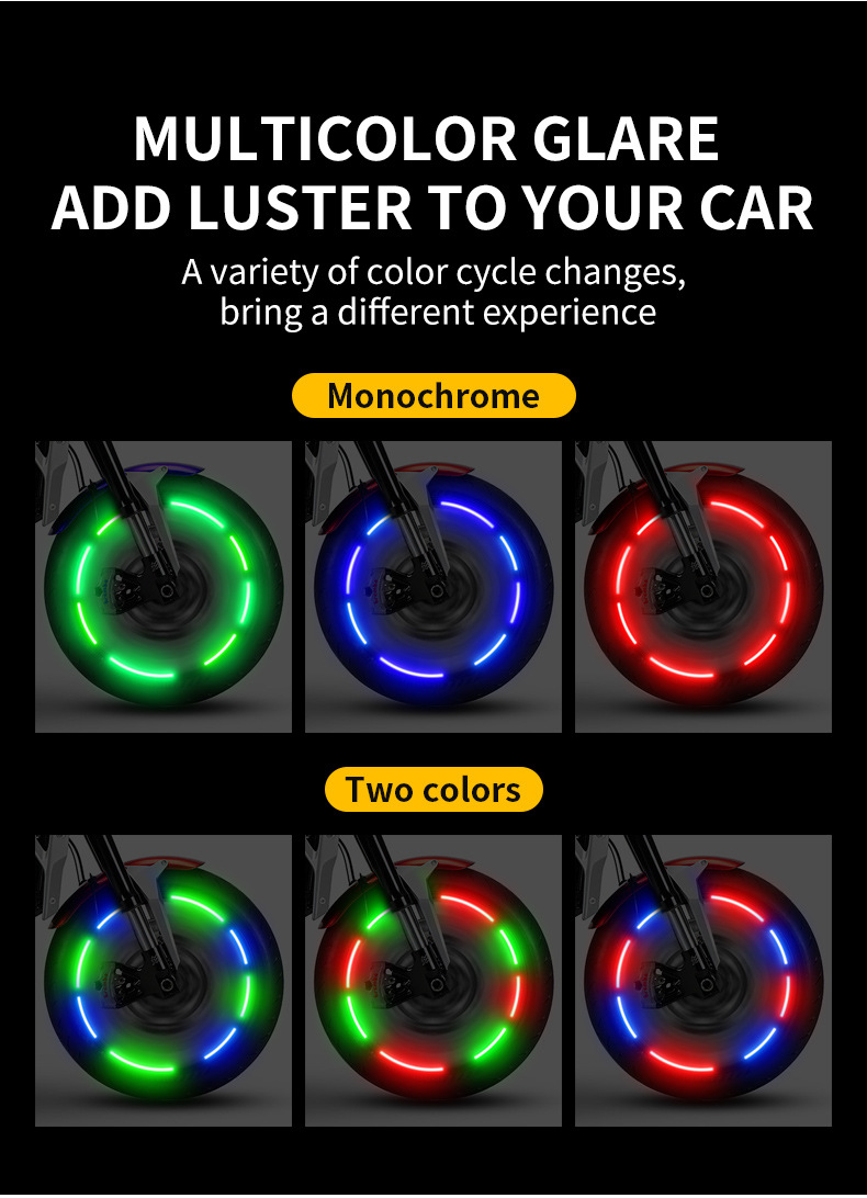 Motorrad Auto Wind Sensing Feuer Rad Wiederaufladbare Vibrierende Blinkende Dekorative Reifen Ventil Licht_voghion.com